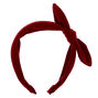 Solid Knotted Bow Headband - Burgundy,