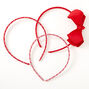 Claire&#39;s Club Mixed Pattern Bow Headbands - Red, 3 Pack,