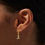 18K Gold Plated 8MM Glitter Cowgirl Boots Huggie Hoop Earrings,