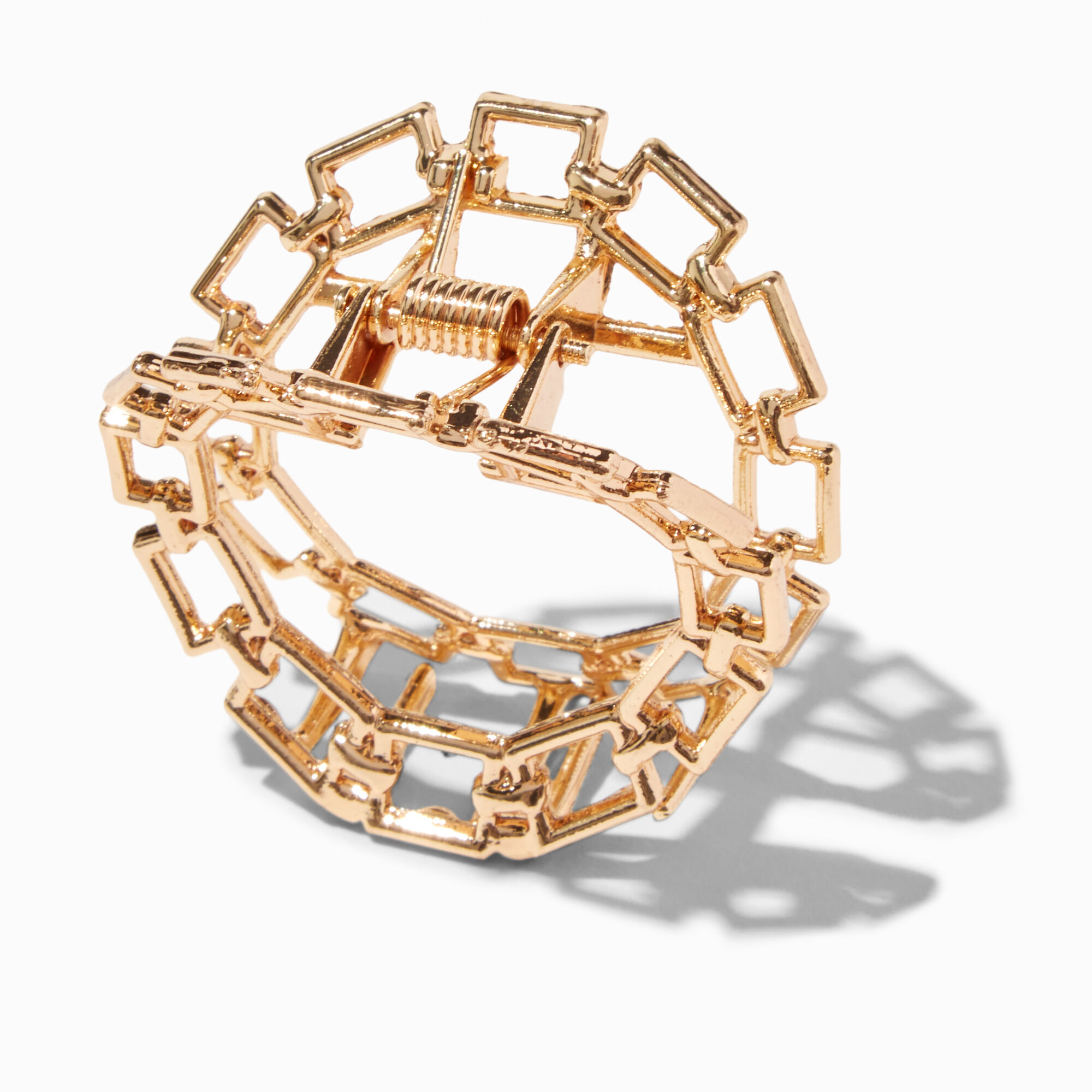 Gold Chain Link Round Hair Claw,