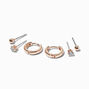 Rose Gold-tone Earring Stackables Set - 3 Pack,