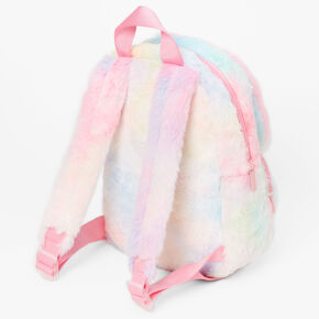 Claire&#39;s Club Pastel Tie Dye Bunny Furry Mini Backpack,