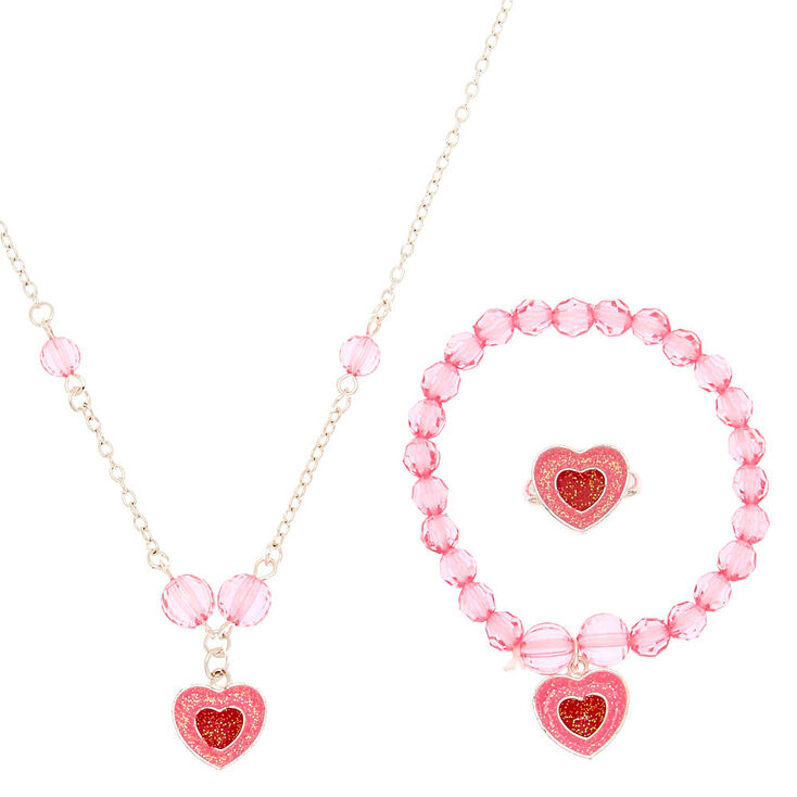 Claire&#39;s Club Heart Jewellery Set - 3 Pack,
