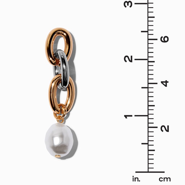Mean Girls&trade; x Claire&#39;s Mixed Metal Chain Pearl Drop Earrings,