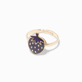 Gold-tone Strawberry Mood Ring,