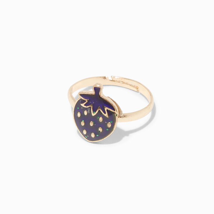 Gold-tone Strawberry Mood Ring,