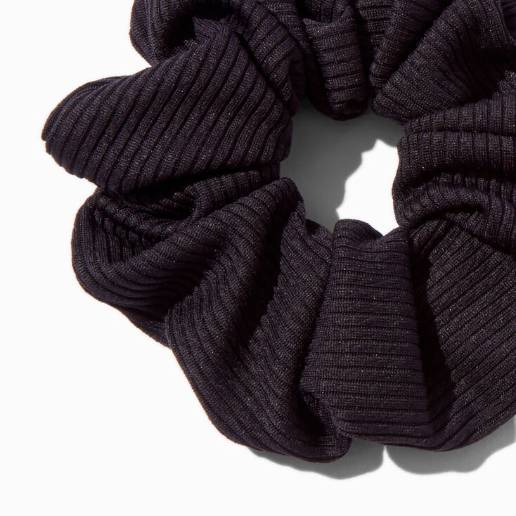 Black &amp; White Ribbed Hair Scrunchies - 2 Pack,