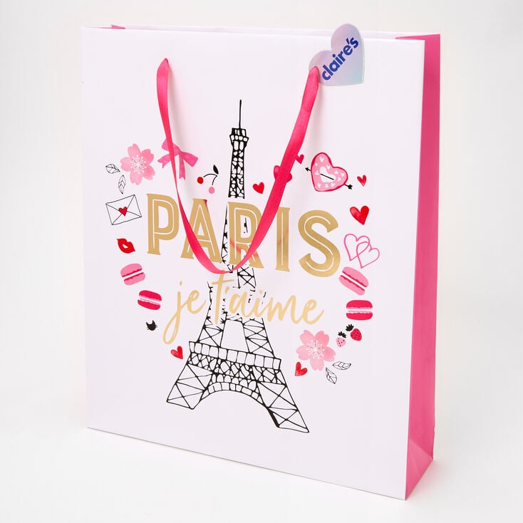 Sac cadeau Paris extra large - Rose,