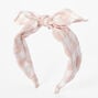 Gingham Knotted Bow Headband - Pink,
