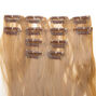 Wavy Faux Hair Clip In Extensions - Blonde, 4 Pack,