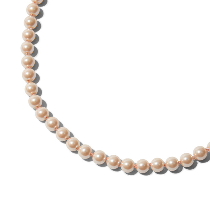 Classic 8MM Blush Pink Pearl Necklace
