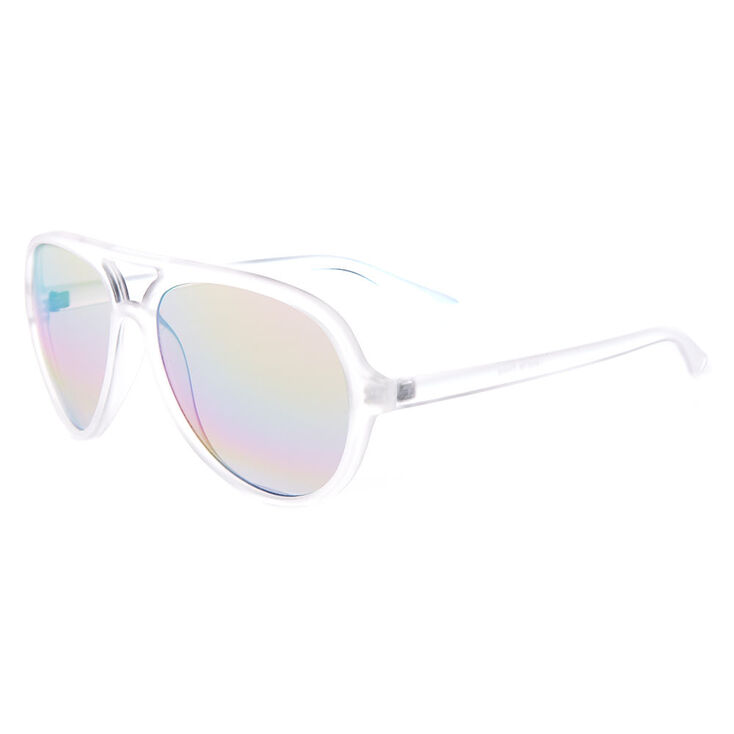 Frosted Aviator Sunglasses - Clear,