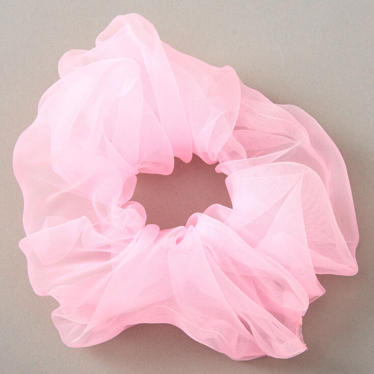 Claire's Grand chouchou en organza - Rose