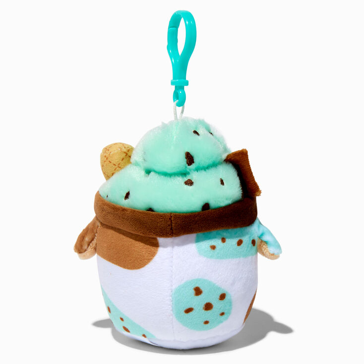 &#35;Plush Goals by Cuddle Barn&reg; Claire&#39;s Exclusive 3&#39;&#39; Mint Chocolate Chip Mooshake Plush Bag Clip,
