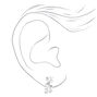 Silver-tone 10mm Crystal Leaf Clip-On Earrings,