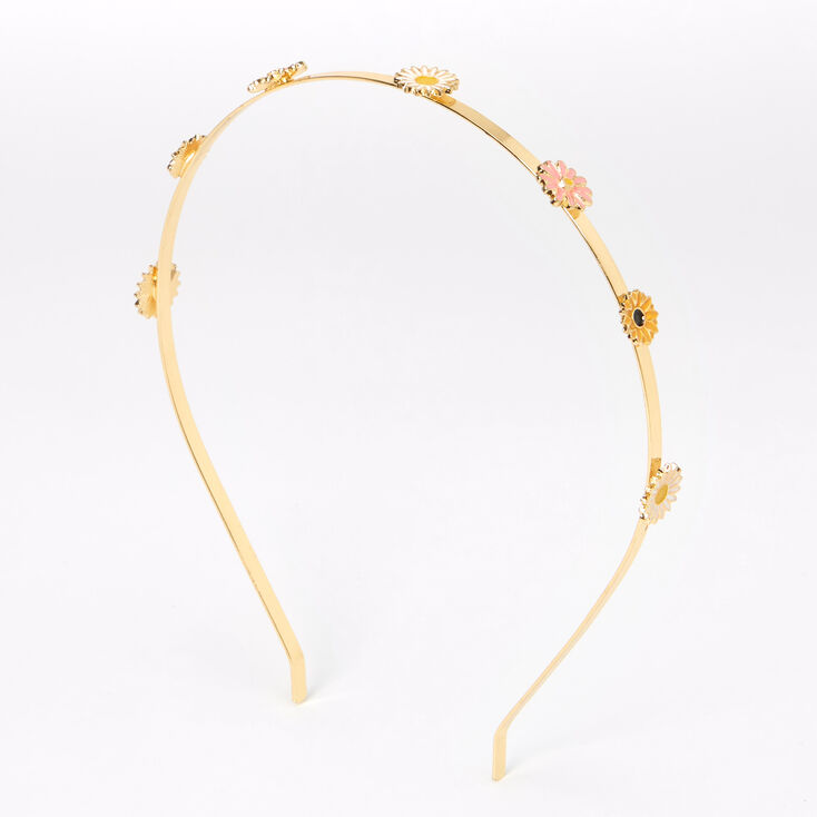 Gold Daisy Sunflower Metal Headband,