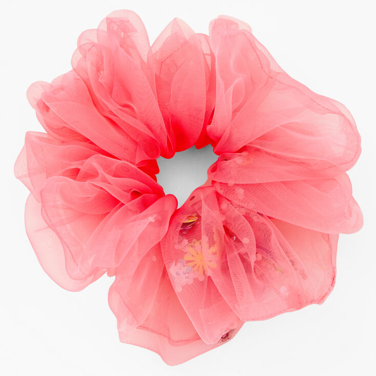 Giant Confetti Pom Pink Hair Scrunchie,