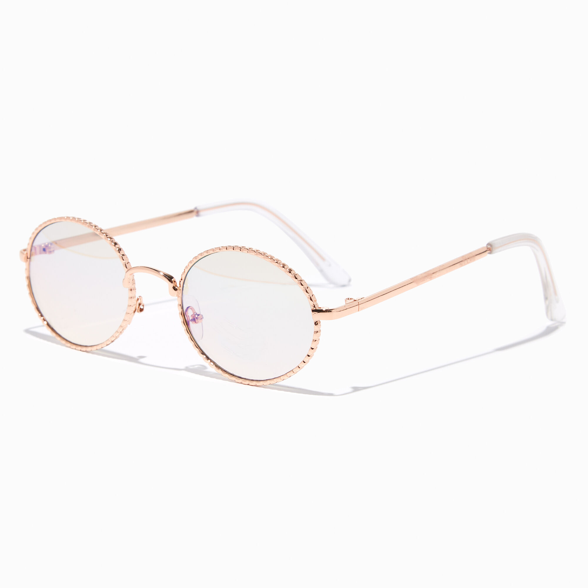 Gold Rope Rim Round Sunglasses Claire s US