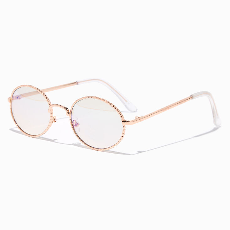 Gold Rope Rim Round Sunglasses,