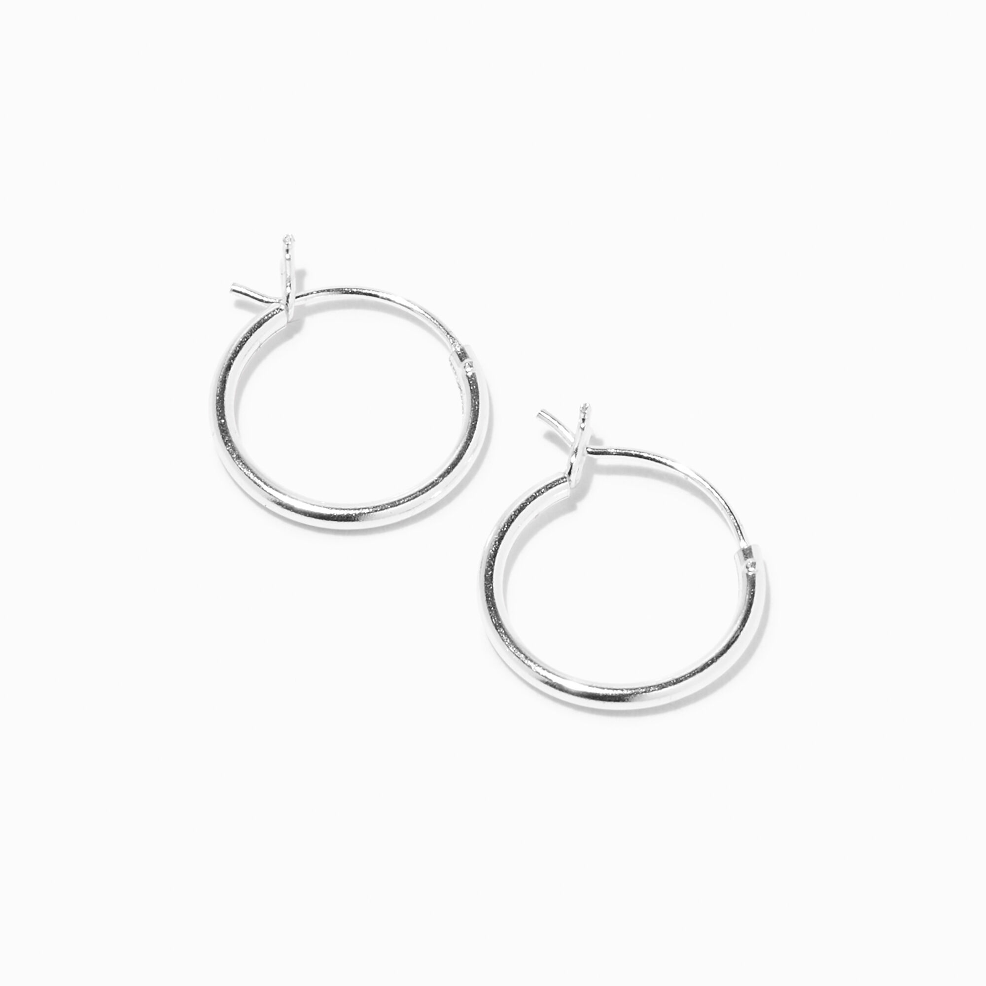 View Claires 12MM Hinge Hoop Earrings Silver information