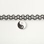 Sun &amp; Moon Yin Yang Tattoo Choker Necklace - Black,