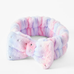 Plush Makeup Bow Headwrap - Pink and Purple,