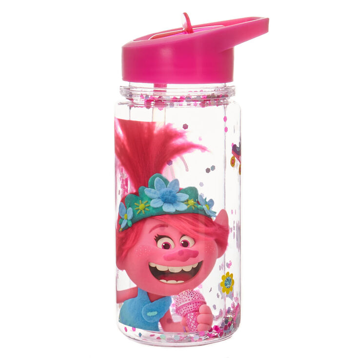 Trolls World Tour Poppy Glitter Water Bottle – Pink