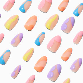 Pastel Swirl Stiletto Vegan Faux Nail Set - 24 Pack,