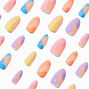 Pastel Swirl Stiletto Vegan Faux Nail Set - 24 Pack,
