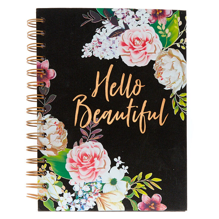 Claire's Carnet floral noir « Hello Beautiful »