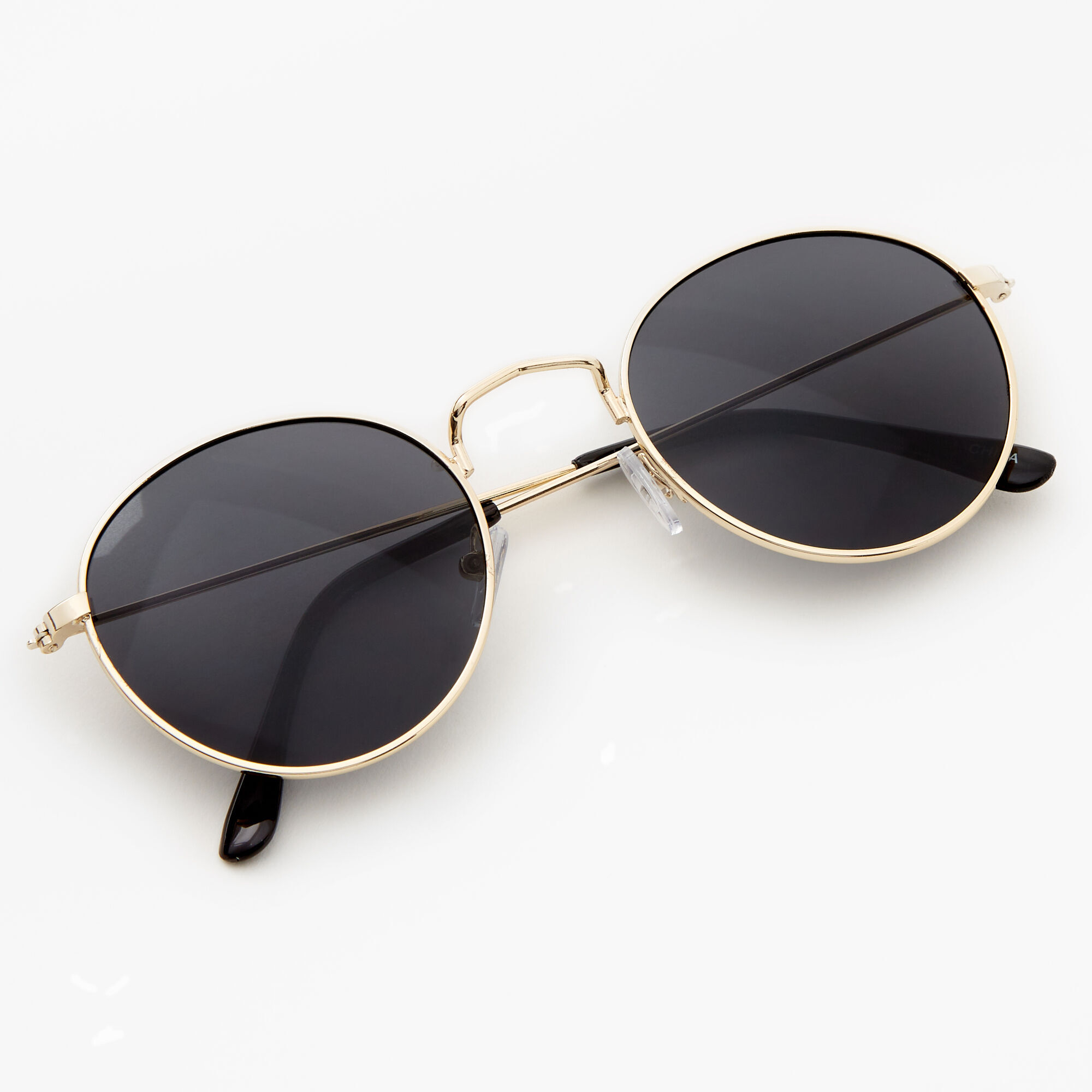 Amazon.com: Gravity Shades Circular Gold (50mm) Frame Black Lens Sunglasses  : Clothing, Shoes & Jewelry