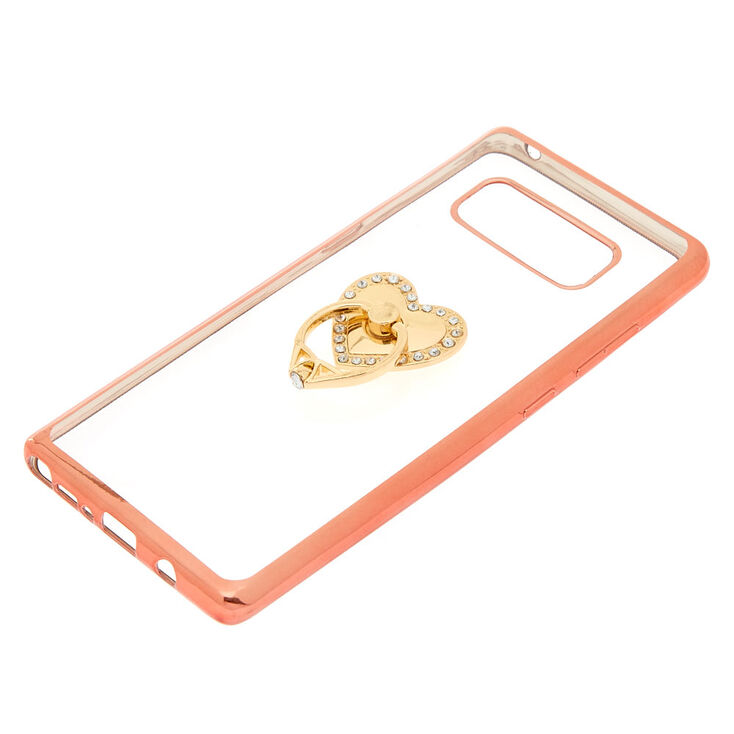 Coque de portable avec anneau de support c&oelig;ur - Compatible avec Samsung Galaxy Note 8,