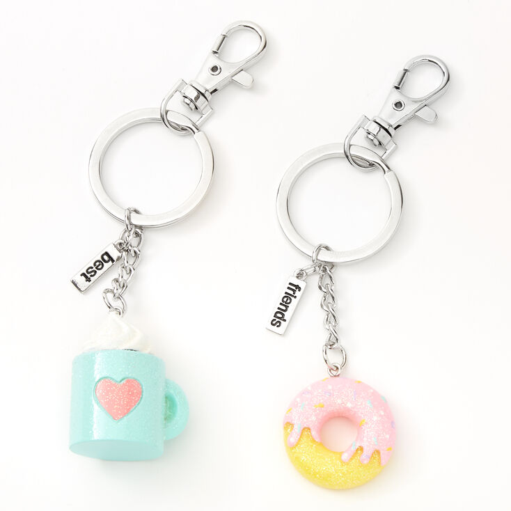 Donut Coffee Best Friends Keychain - 2 Pack,