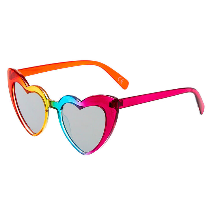Rainbow Heart Cat Eye Sunglasses,