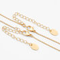Gold Sun &amp; Crescent Moon Outline Pendant Necklaces - 2 Pack,