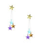 Colourful Stars Drop Ear Jacket Earrings,