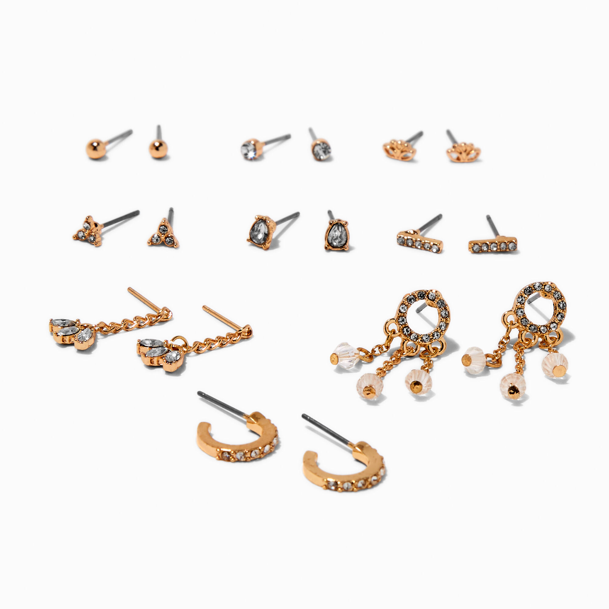 Gold chain hoop outlet earrings