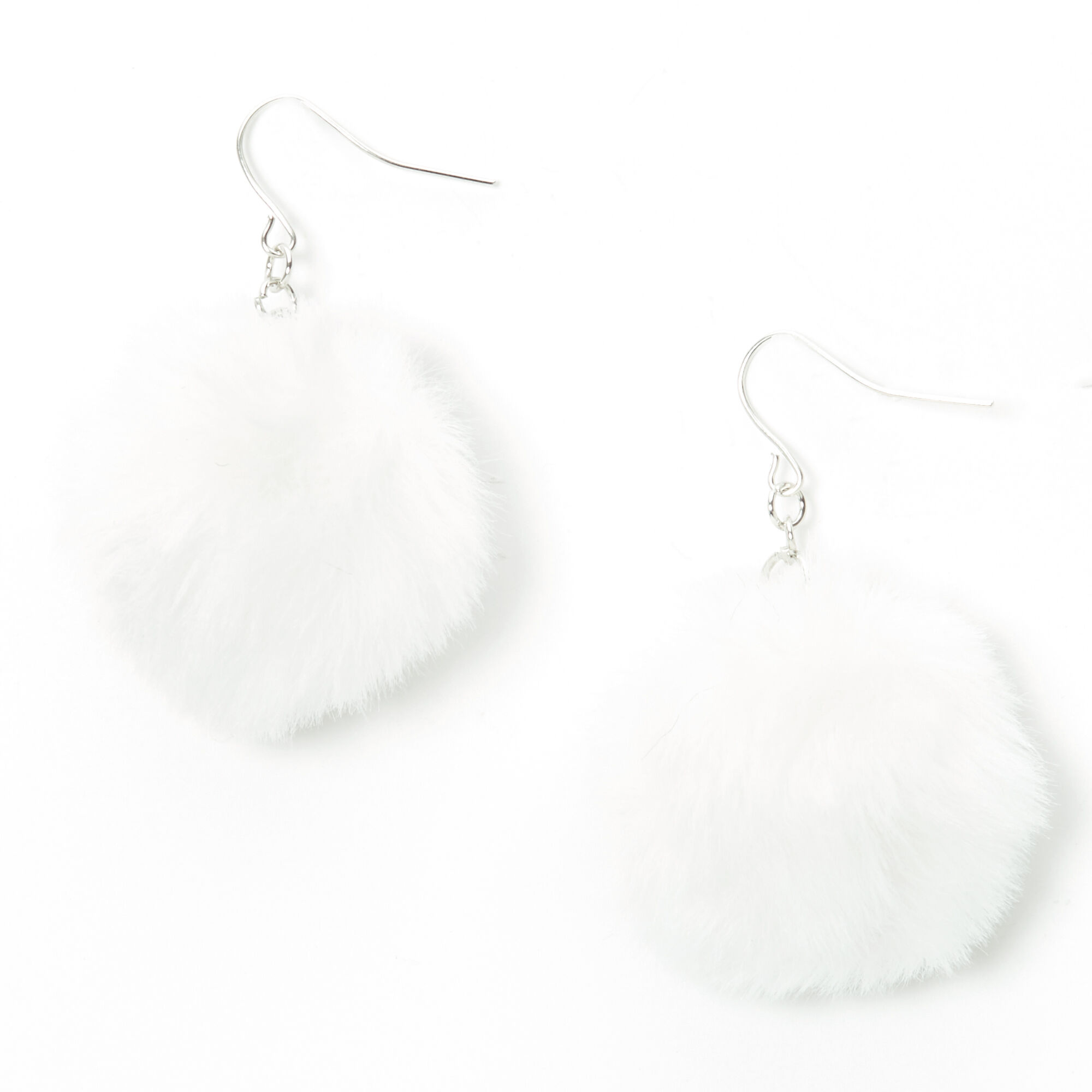 White pom outlet pom earrings