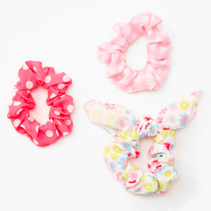 Medium Spring Patterns Hair Scrunchies - 3 Pack,