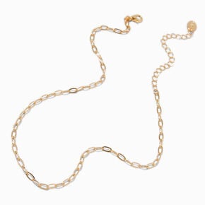 Gold-tone Small Paperclip Chain Necklace,