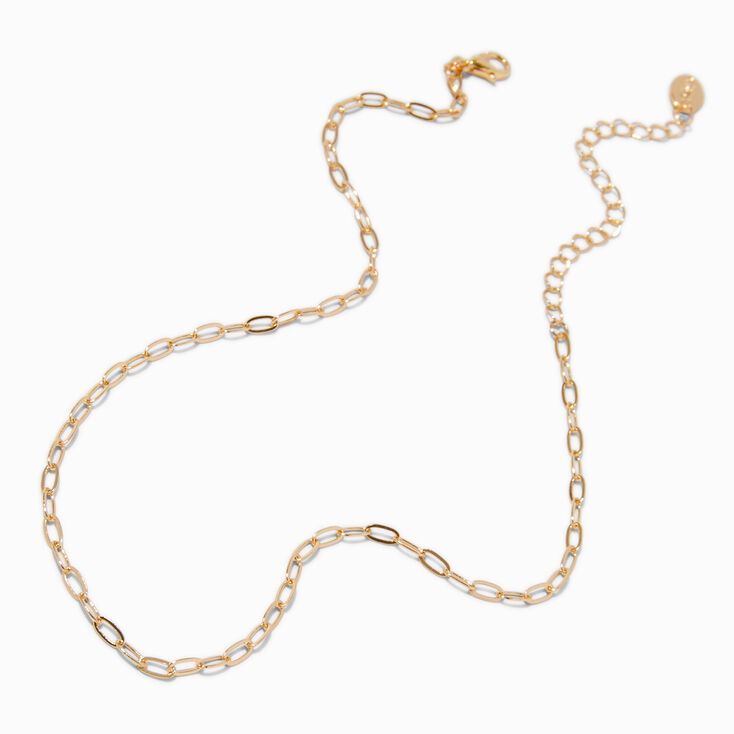Gold-tone Small Paperclip Chain Necklace,