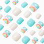 Rainbow Cloud Square Press On Vegan Faux Nail Set - 24 Pack,