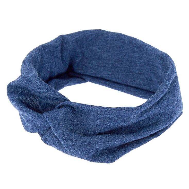 Wide Jersey Twisted Headwrap - Navy,