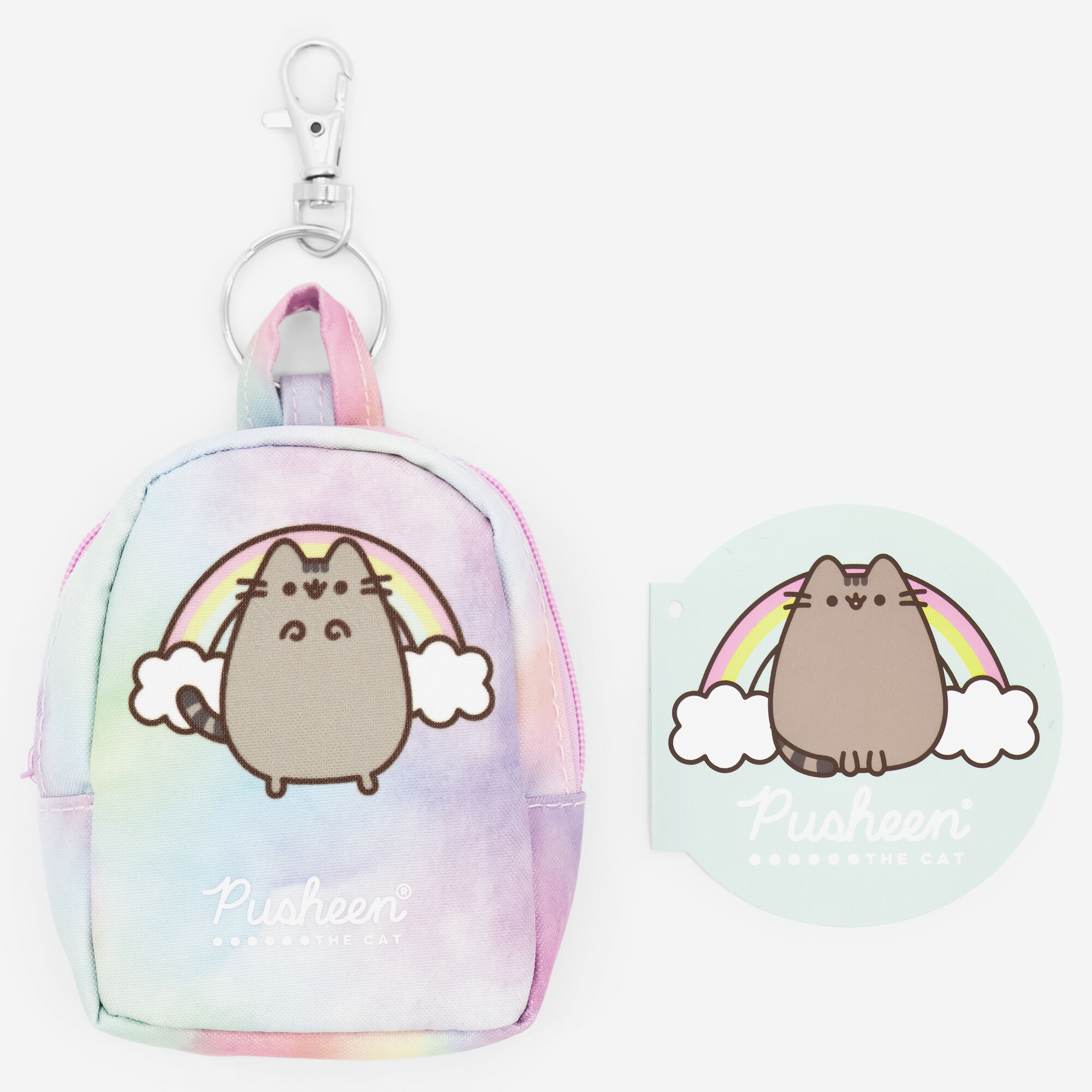 Claire's Porte-clés mini sac à dos tie-dye articles de papeterie Pusheen® - Rose