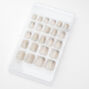 Glitter Gradient French Tip Square Press On Faux Nail Set - White, 24 Pack,