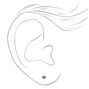 14kt White Gold 3mm June Crystal Tanzanite Studs Ear Piercing Kit with Ear Care Solution,