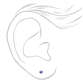 14kt White Gold 3mm June Crystal Tanzanite Studs Ear Piercing Kit with Ear Care Solution,