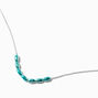 Blue Anodized Slide Bead Chain Necklace,