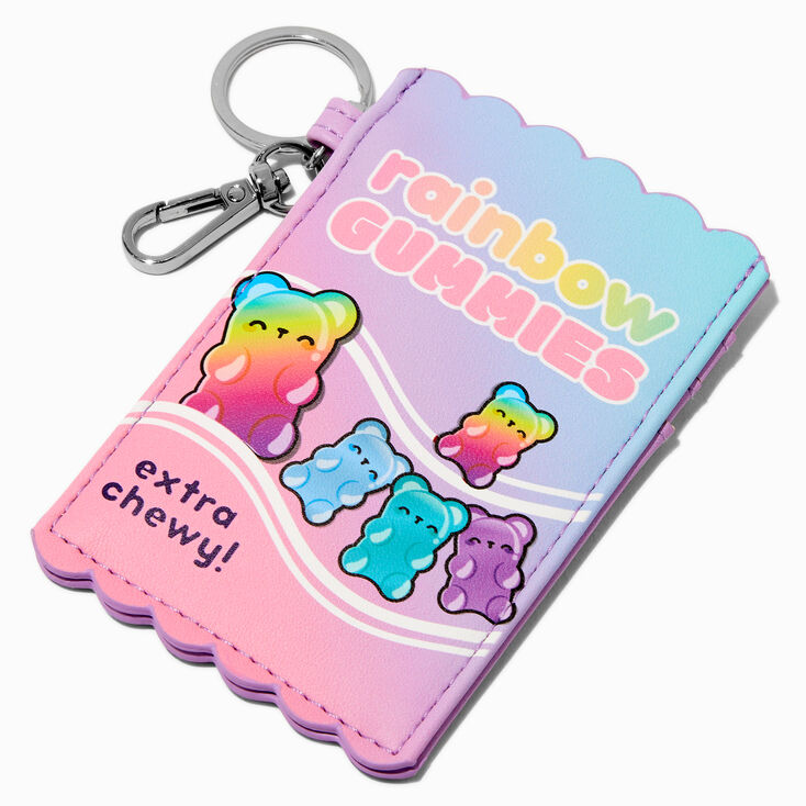 &Eacute;tui pour cartes porte-cl&eacute;s sup&eacute;rette bonbons g&eacute;latineux arc-en-ciel,
