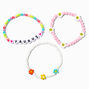 Zodiac Daisy Happy Face Beaded Stretch Bracelets - 3 Pack, Taurus,